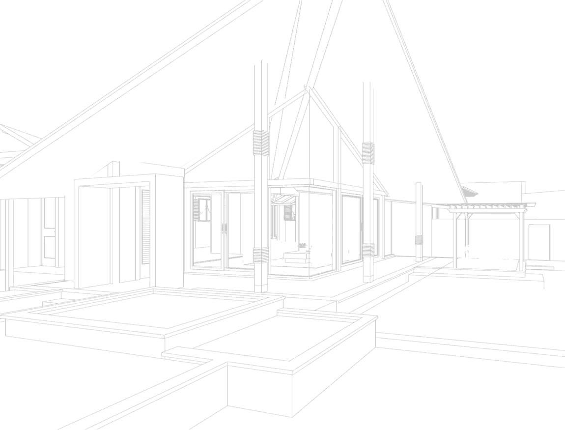 The studio drawn in line